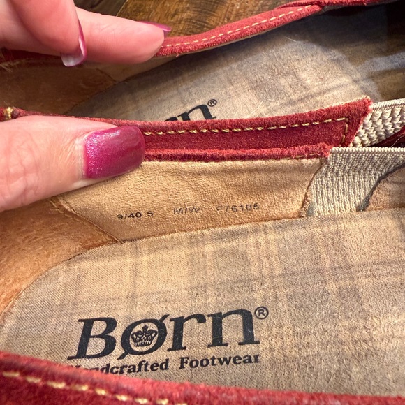 Born Red Suede Casual Slip-On Flats - Picture 6 of 7